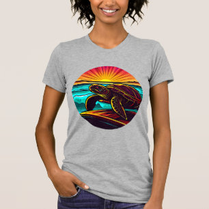 Camiseta Tartaruga ao Pôr do Sol, Inspirando Design da Natu