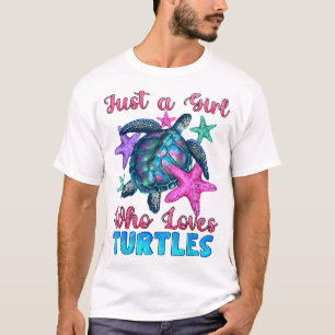 Camiseta Tartaruga Aquarela Mar Oceano Só Uma Garota Que Am