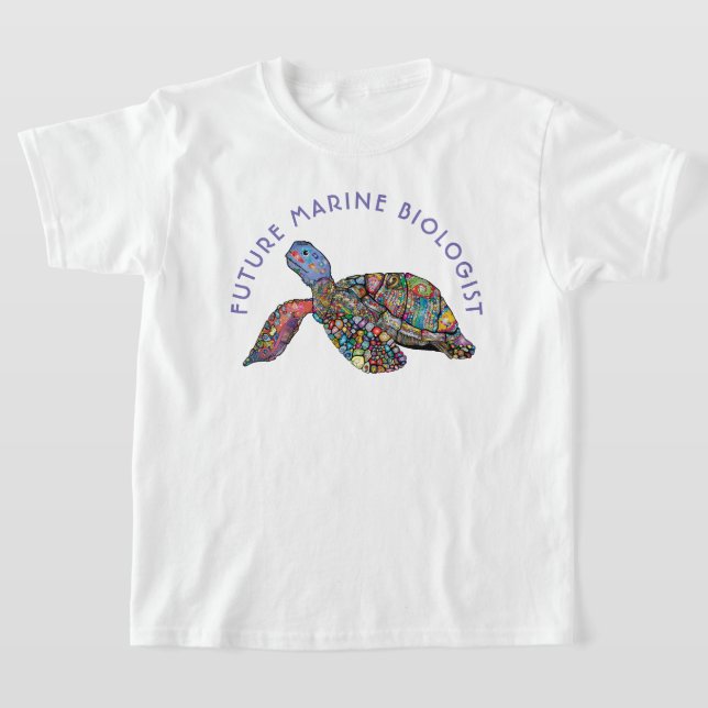 Camiseta Tartaruga Arco-Íris Futuro Biólogo Marinho (Postura )