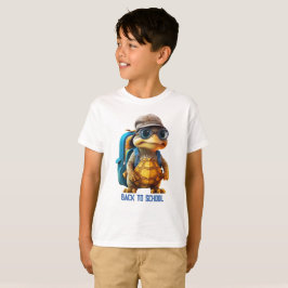 Camiseta Tartaruga Bonita Aventurada com Mochila,