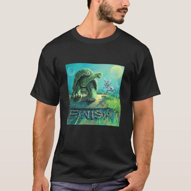 Camiseta Tartaruga bonito e a arte da lebre (Frente)