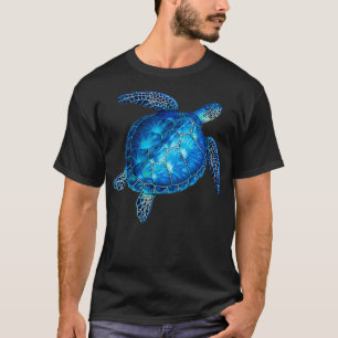 Camiseta Tartaruga-branca abre-se com tartaruga-azul-mar ha