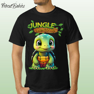 Camiseta Tartaruga Caixa Animal Personagem Preto Fofo 🐢