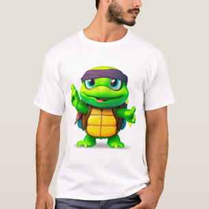 Camiseta Tartaruga Caprichosa Feliz de Volta à Escola