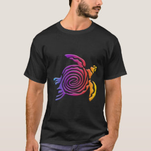 Camiseta Tartaruga Coca-Colorida Psicodélica Oceânica Anima