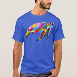 Camiseta Tartaruga Colorida, Maruca Flutuante Geométrica E