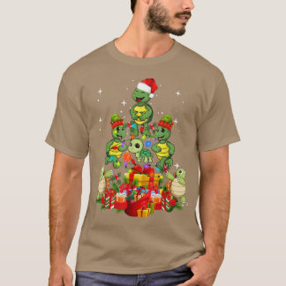 Camiseta Tartaruga Com Árvore Santa Hat Luzes Xmas Light Ch