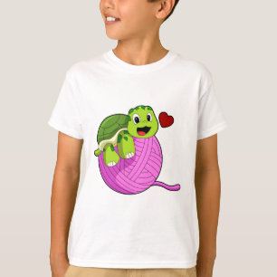 Camiseta Tartaruga com Bola de Lã