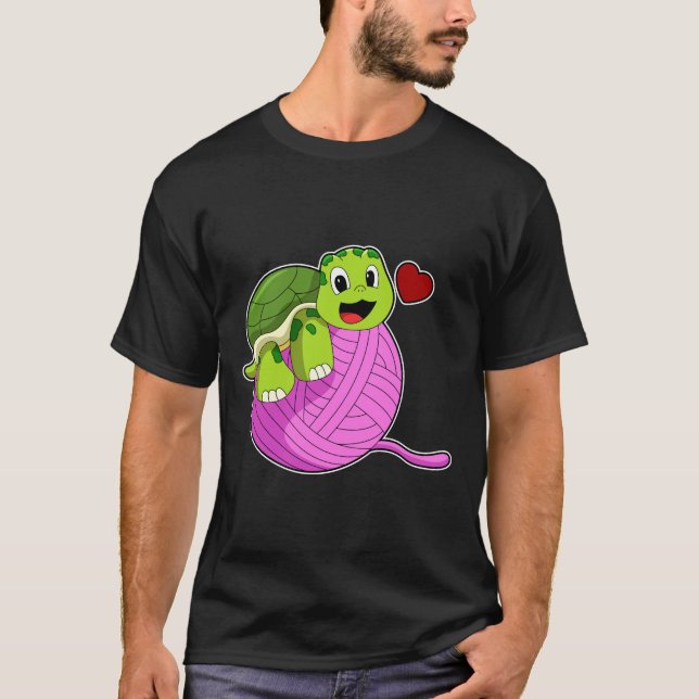 Camiseta Tartaruga com Bola de Lã (Frente)
