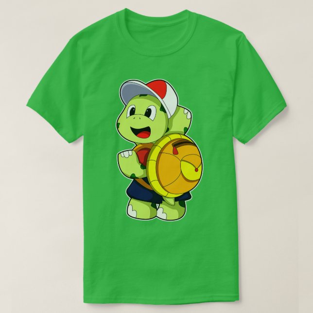 Camiseta Tartaruga com Boné de Mochila (Frente do Design)