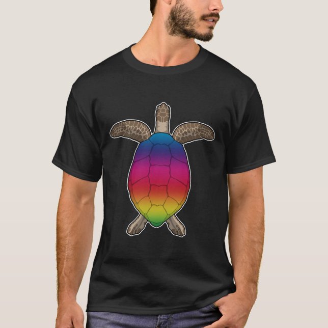 Camiseta Tartaruga com cores arco-íris (Frente)