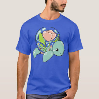Camiseta tartaruga com flor de aquário