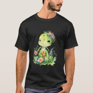 Camiseta tartaruga com flores tartarugas fofinhas e animais