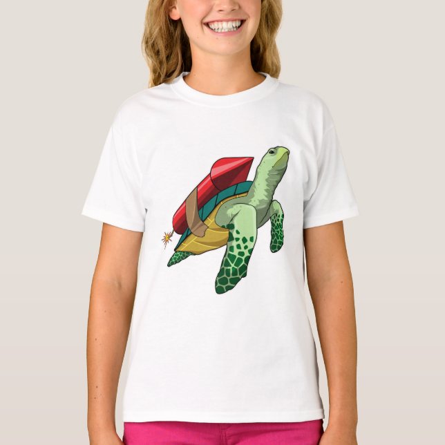 Camiseta Tartaruga com foguete (Frente)