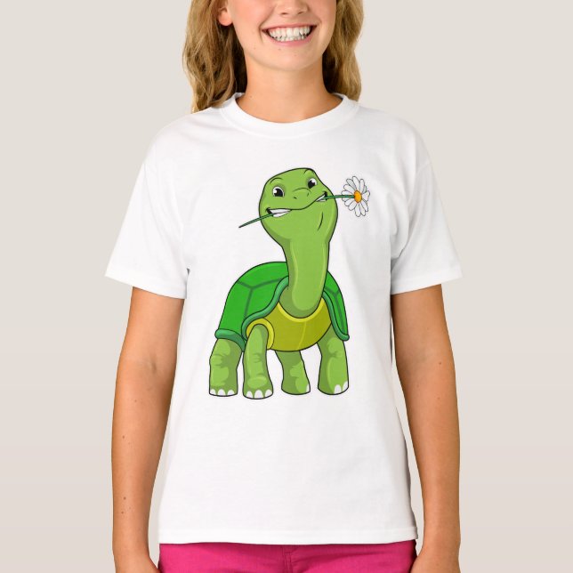Camiseta Tartaruga com margarida (Frente)