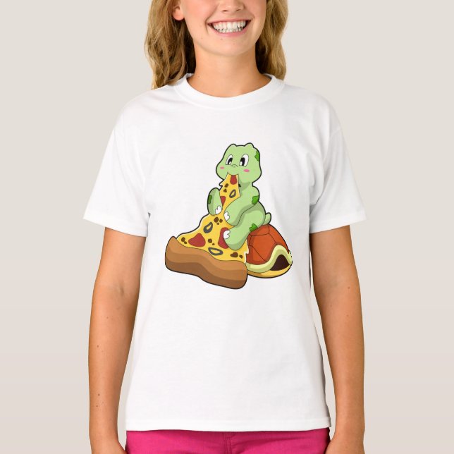 Camiseta Tartaruga com pizza (Frente)