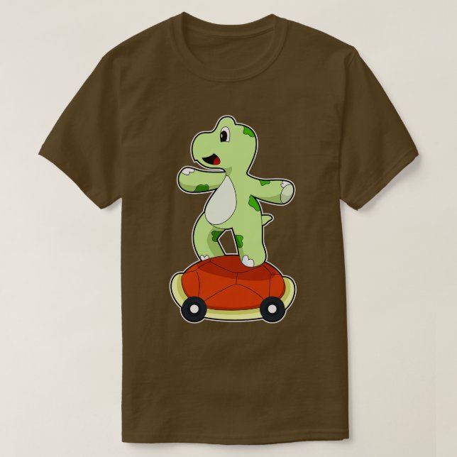 Camiseta Tartaruga com Shell como skate (Frente do Design)