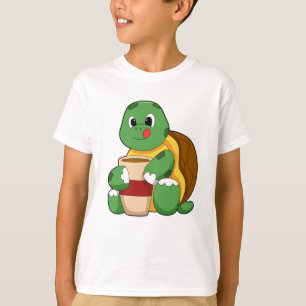 Camiseta Tartaruga com Xícara de Café