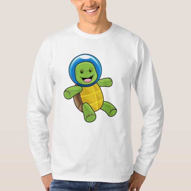 Camiseta Tartaruga como astronauta com bola de vidro (Frente)