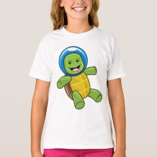 Camiseta Tartaruga como astronauta com bola de vidro