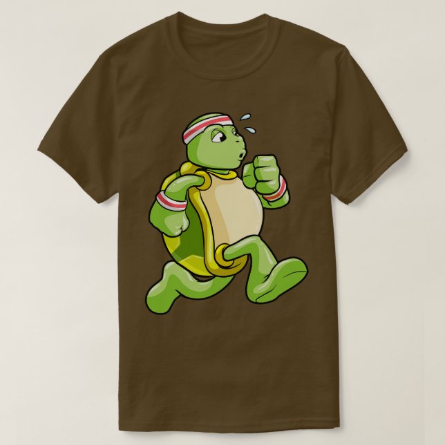 Camiseta Tartaruga como Jogger com Suor e Cabeça (Frente do Design)