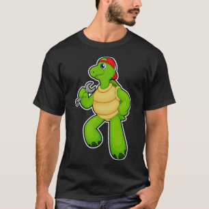 Camiseta Tartaruga como mecânica com Boné de chave inglesa