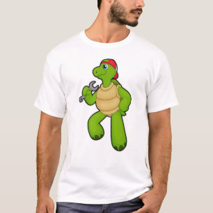 Camiseta Tartaruga como mecânica com chave inglesa e Boné
