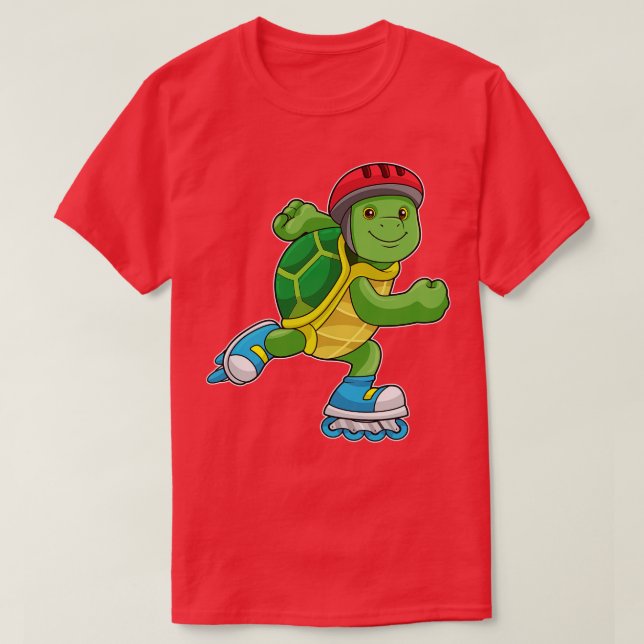 Camiseta Tartaruga como Patinadora com Capacete de skates I (Frente do Design)