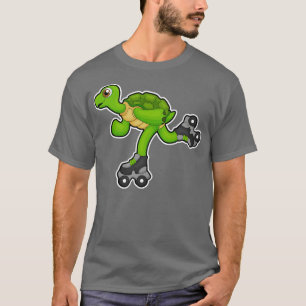Camiseta Tartaruga como Patinadora com skates Roller