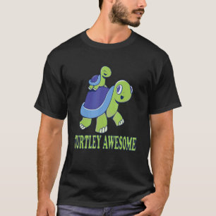 Camiseta Tartaruga Corajosa Mãe E Criança Turtley Uma Tarta
