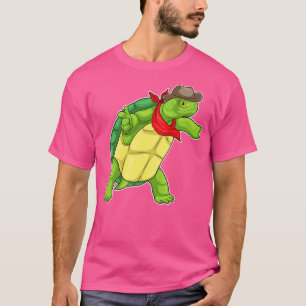 Camiseta Tartaruga Cowboy Chapéu de Cowboy