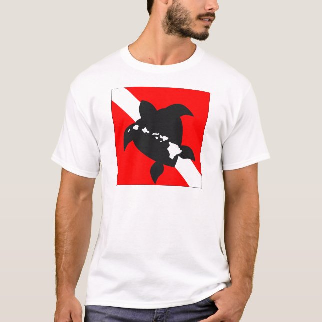 Camiseta Tartaruga da bandeira do mergulho (Frente)