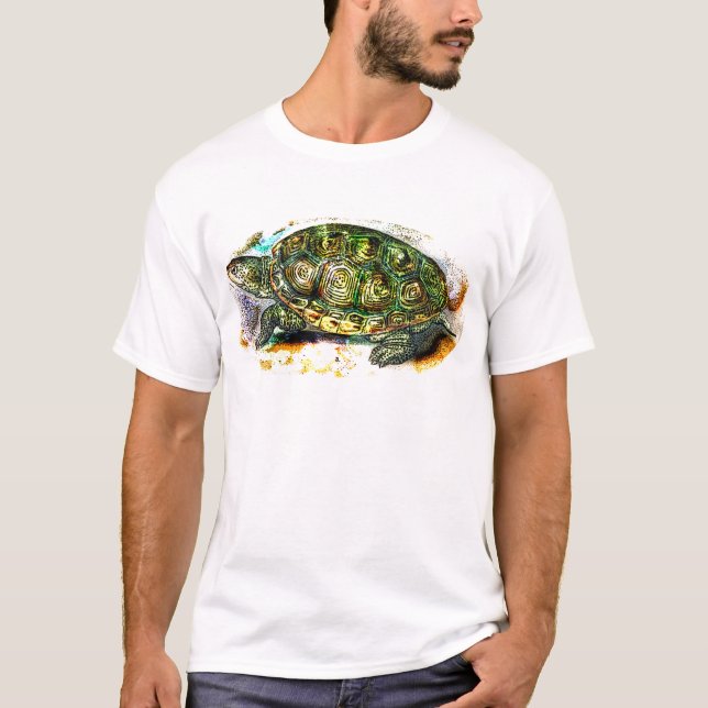 Camiseta tartaruga da tartaruga de água doce de (Frente)