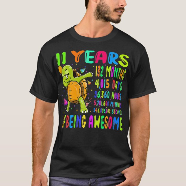 Camiseta Tartaruga Dabbing 11 Anos 132 Meses Crianças 11 (Frente)