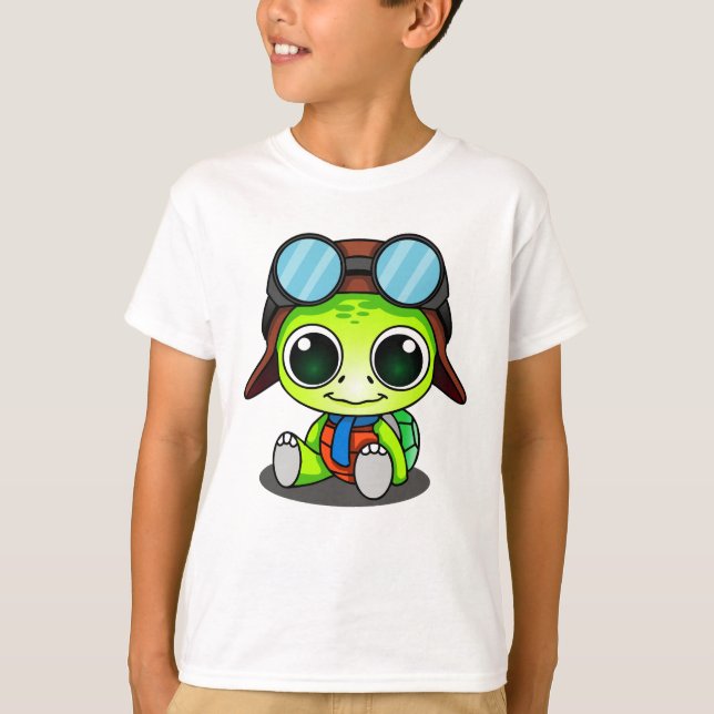 Camiseta Tartaruga de Cartoon em Aviador (Frente)