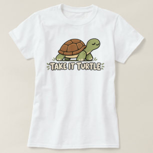 Camiseta Tartaruga de Desenho Fofo Leva na Tartaruga