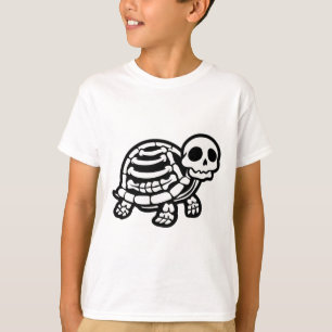 Camiseta Tartaruga-de-Halloween Cura Esqueleto Tortoise Fos