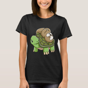 Camiseta Tartaruga De Lama Da Equipe De Corrida Piggyback