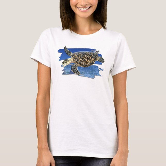 Camiseta Tartaruga de mar de Hawksbill no t-shirt do (Frente)