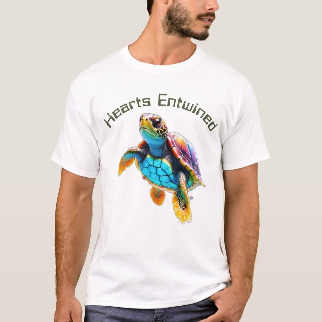 Camiseta Tartaruga-de-múmia a deslizar através de um oceano (Frente)