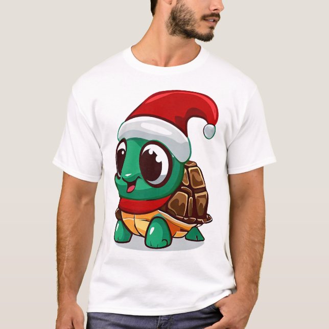 Camiseta tartaruga de Natal (Frente)
