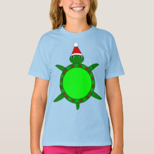 Camiseta Tartaruga-de-Natal giro com casca de flores
