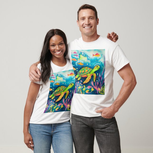 Camiseta Tartaruga de pintura (Unissex)