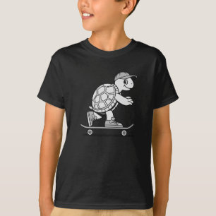 Camiseta Tartaruga de Skate Legal Animal de Desenho Animado