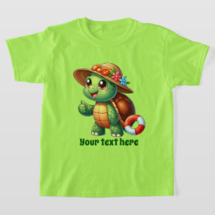 Camiseta Tartaruga-de-verão divertida adiciona mensagens