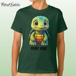 Camiseta Tartaruga Divertida Kid's Tartaruga Animal Cartoon