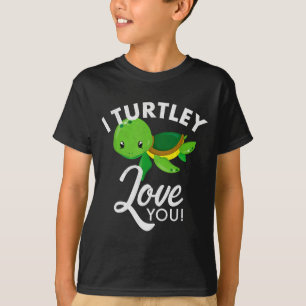 Camiseta Tartaruga do Dia dos Namorados Fofo Eu Amo Você To