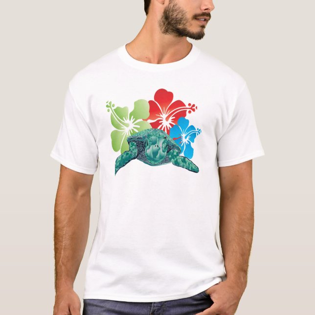 Camiseta Tartaruga do hibiscus de Havaí (Frente)