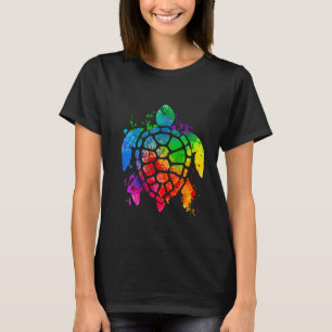 Camiseta Tartaruga-do-mar Cores d'água Splash Tartaruga-do-