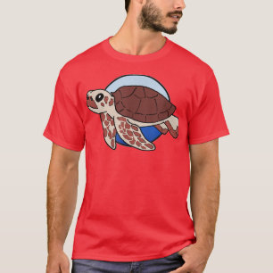 Camiseta Tartaruga do Mar de Cartoon em forma de Amante de 